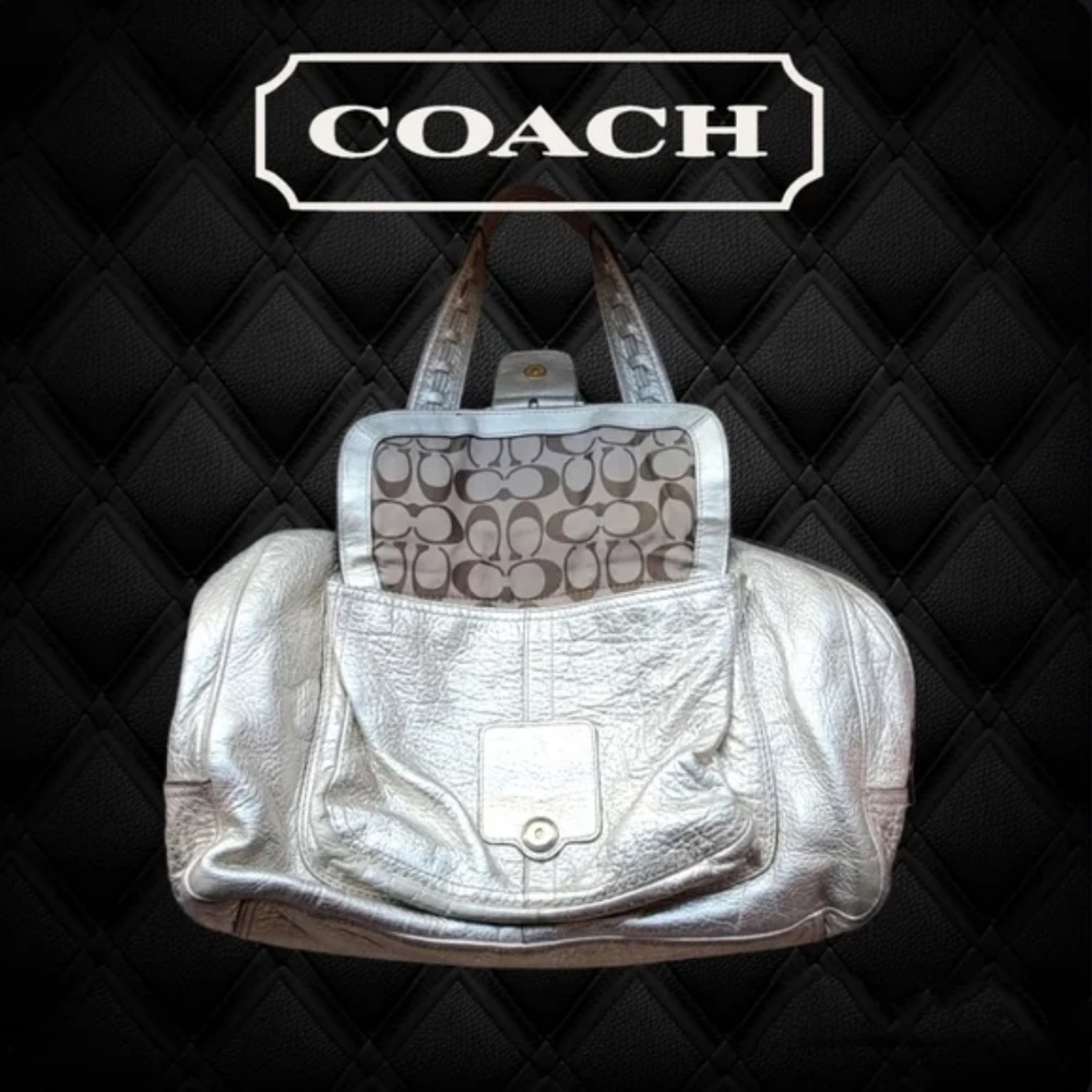 Coach Courtney Metallic Gold Soho Dome Large Satchel Shoulder Bag - Picture 4 of 13